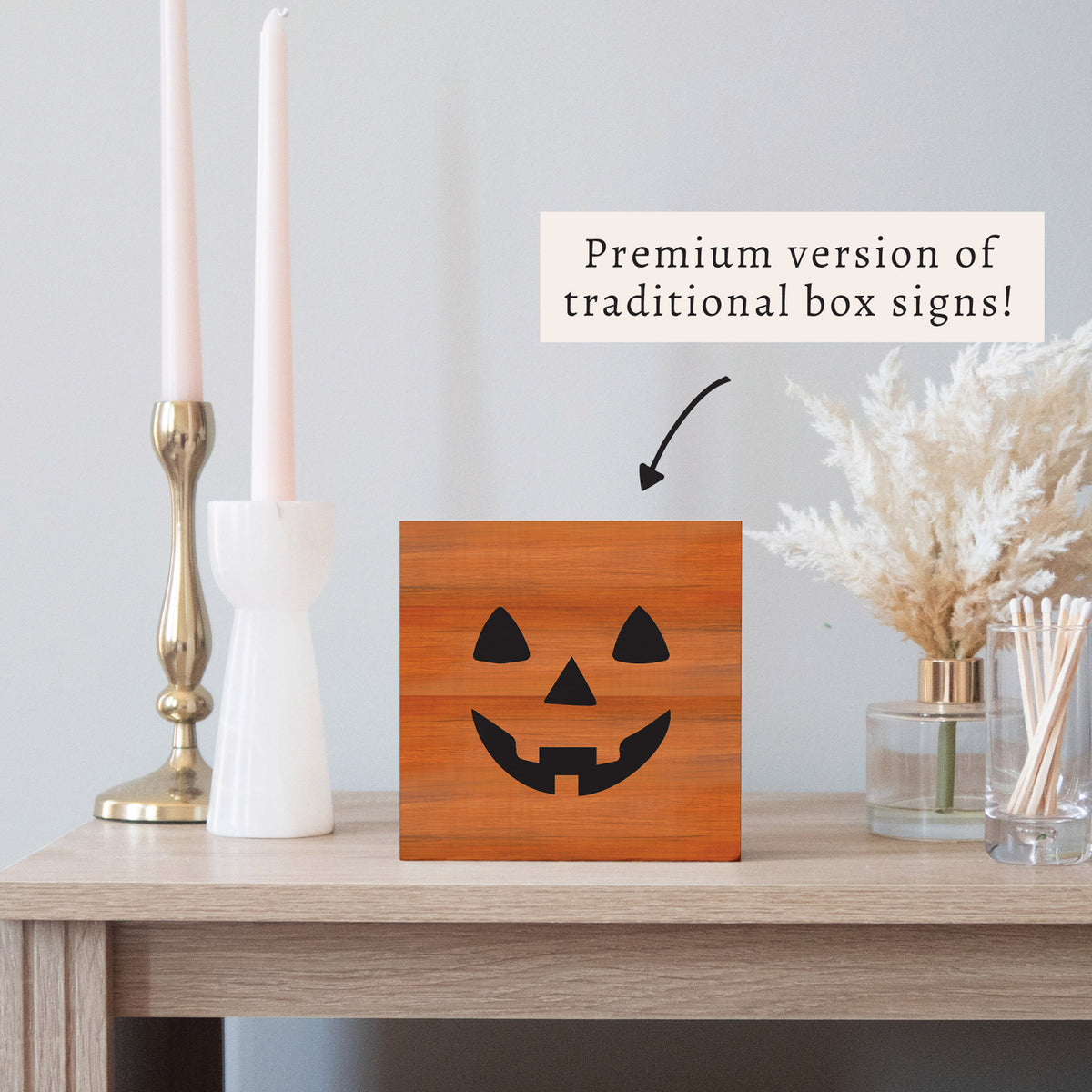 Jack-O-Lantern Block Sign
