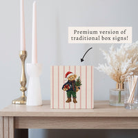 Holiday Teddy Bear Block Sign