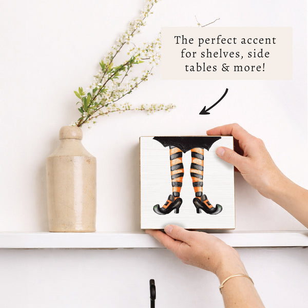 Witch's Stockings Block Sign