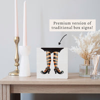 Witch's Stockings Block Sign