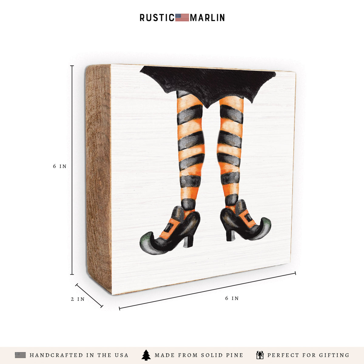 Witch's Stockings Block Sign