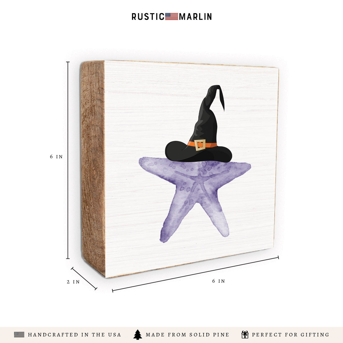 Witch Starfish Block Sign