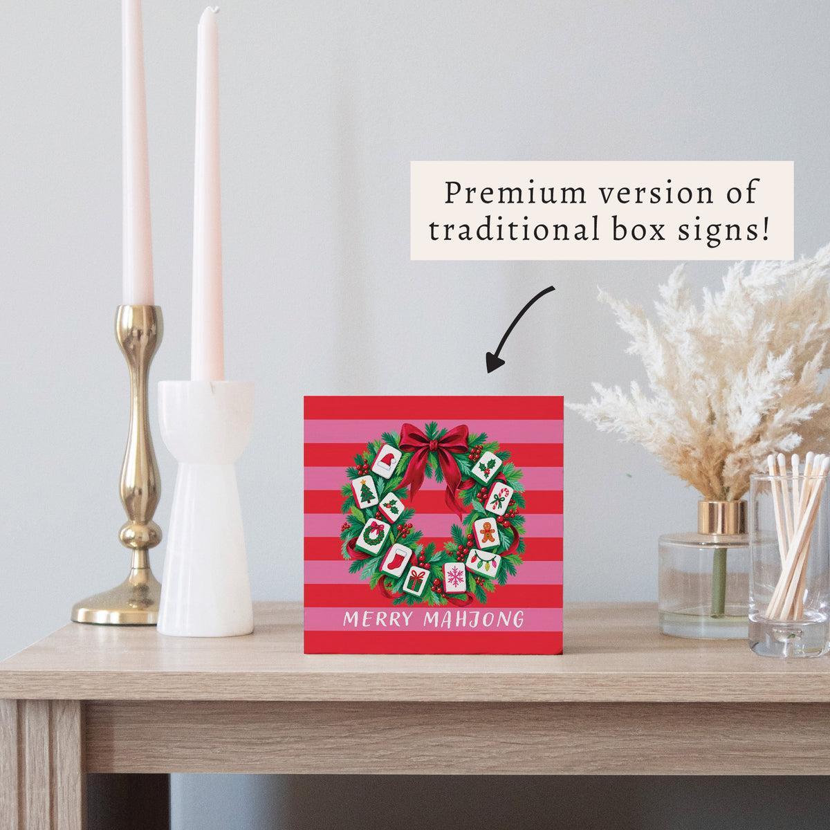 Merry Mahjong Block Sign