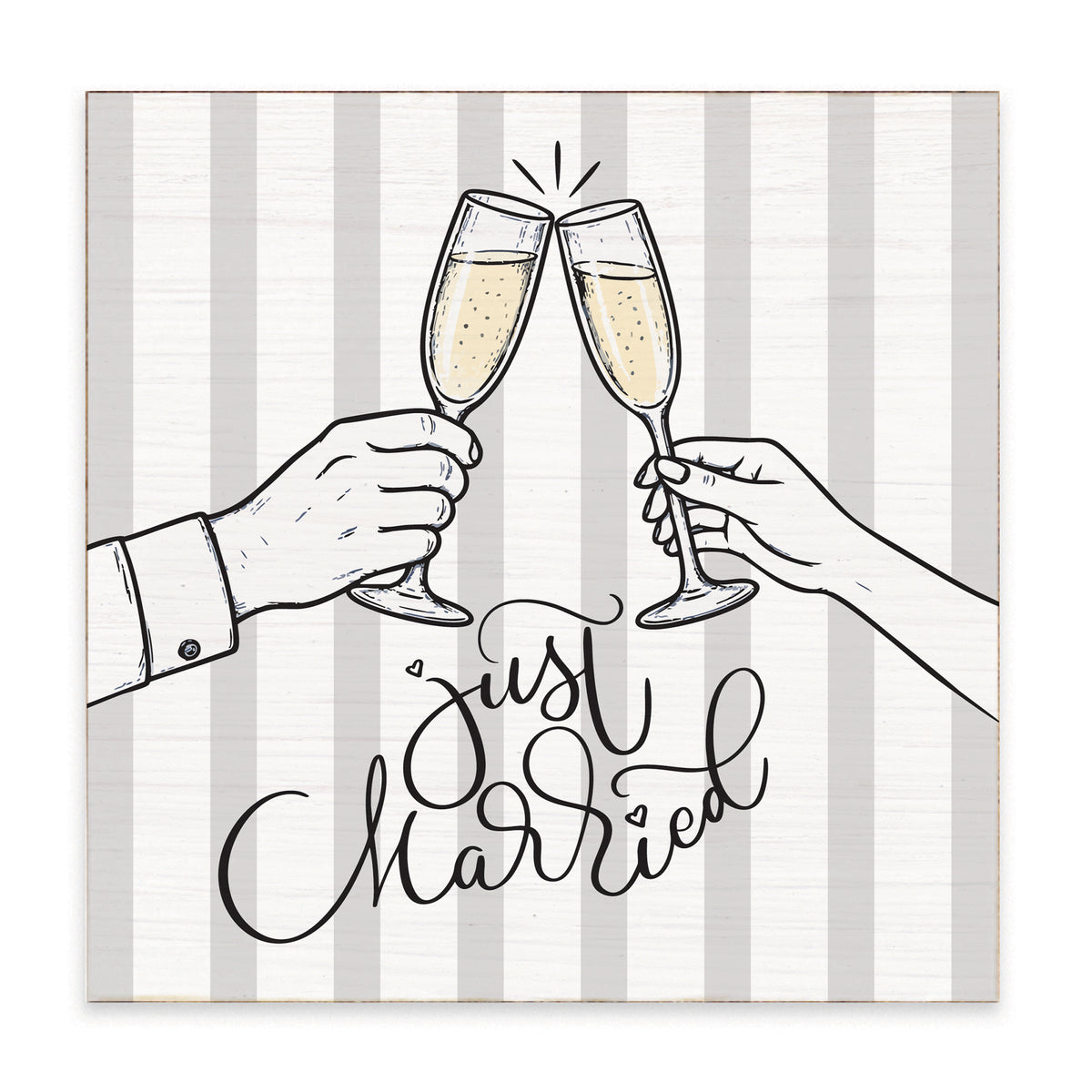 Cheers Just Married Block Sign