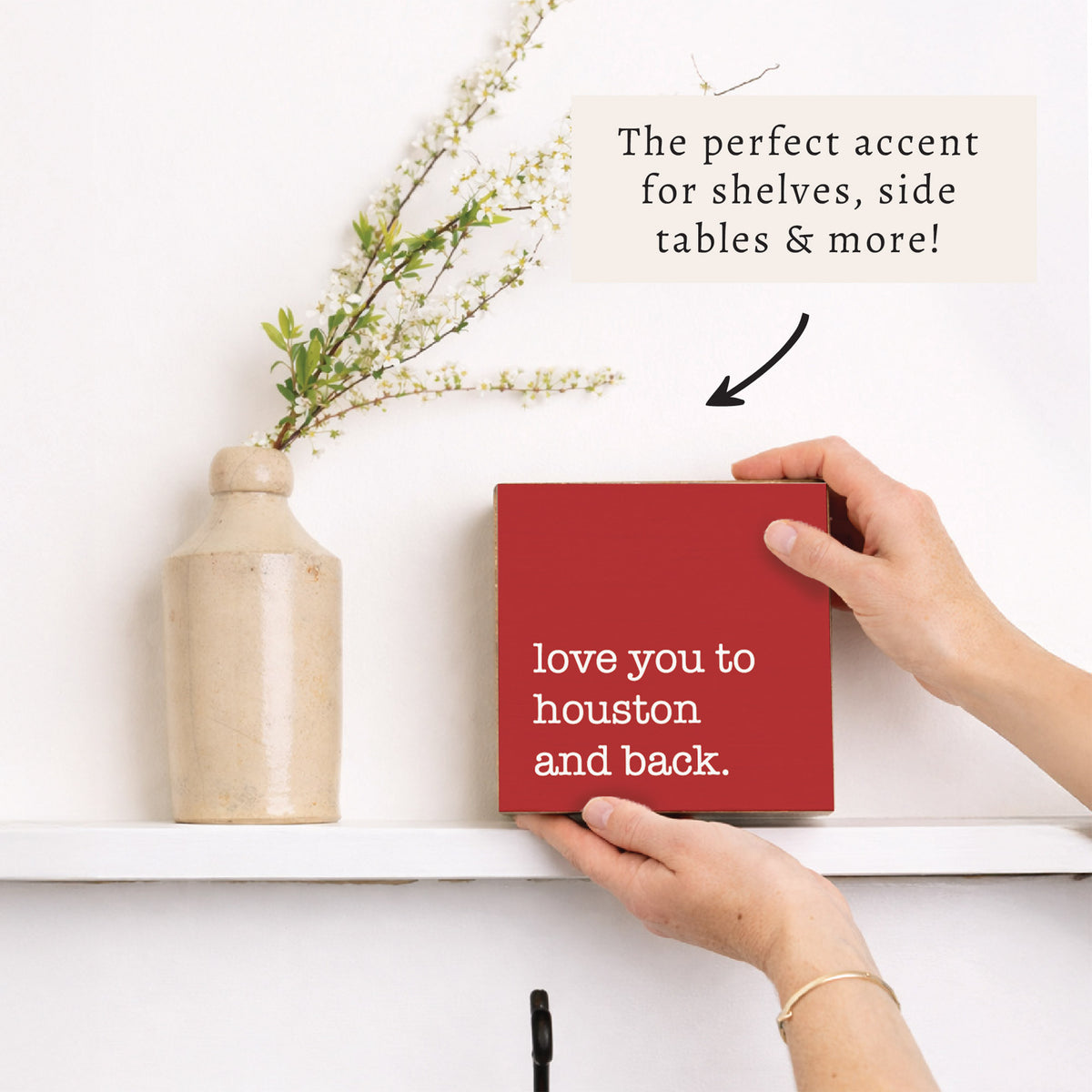 Love You To Hous-Ton Block Sign