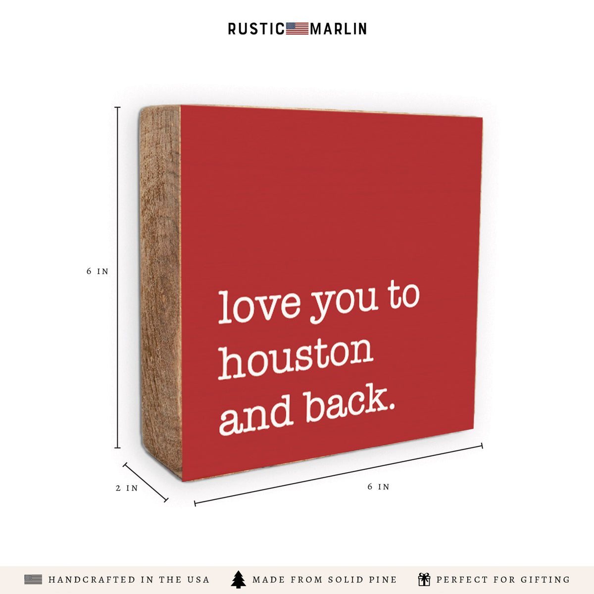 Love You To Hous-Ton Block Sign