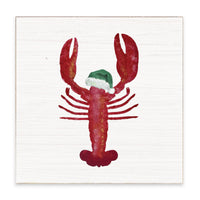 Santa Lobster Block Sign