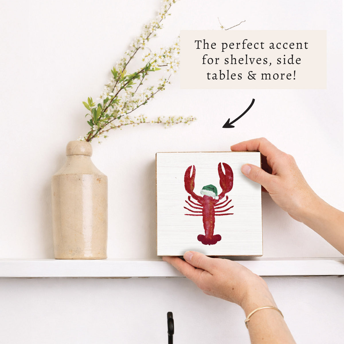 Santa Lobster Block Sign