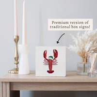 Santa Lobster Block Sign