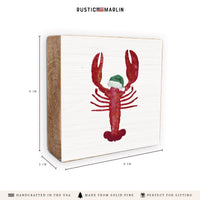 Santa Lobster Block Sign