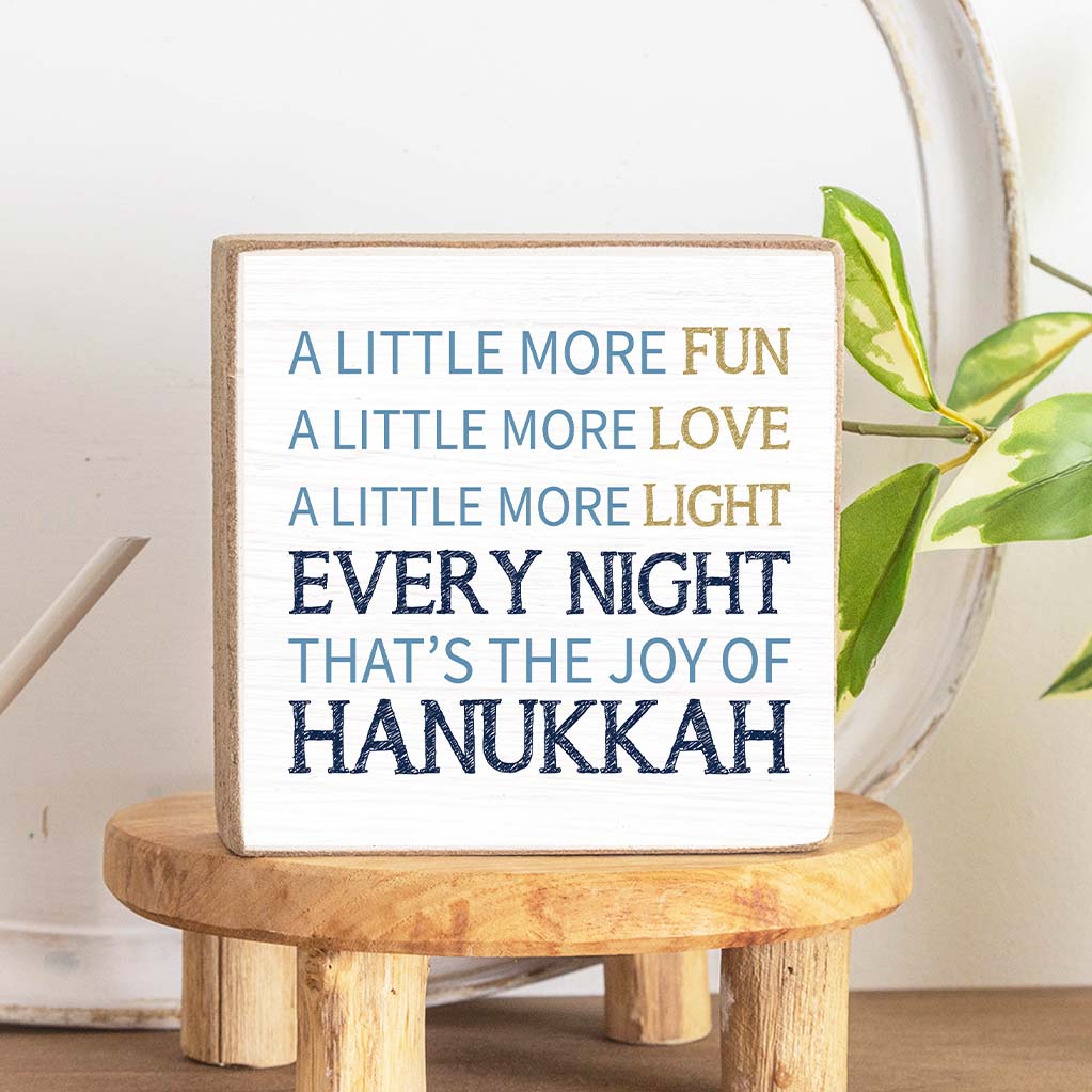 Happy Hanukkah Decorative Wooden Block