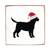 Santa Dog Wood Block
