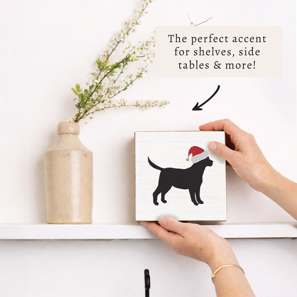 Santa Dog Block Sign