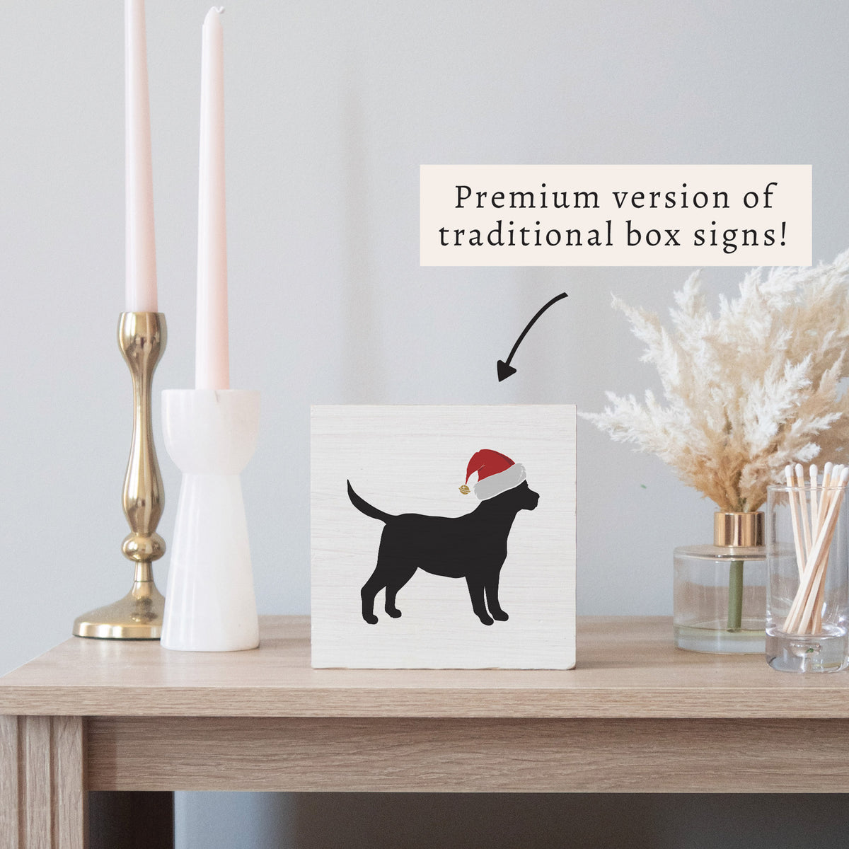 Santa Dog Block Sign