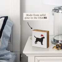 Santa Dog Block Sign