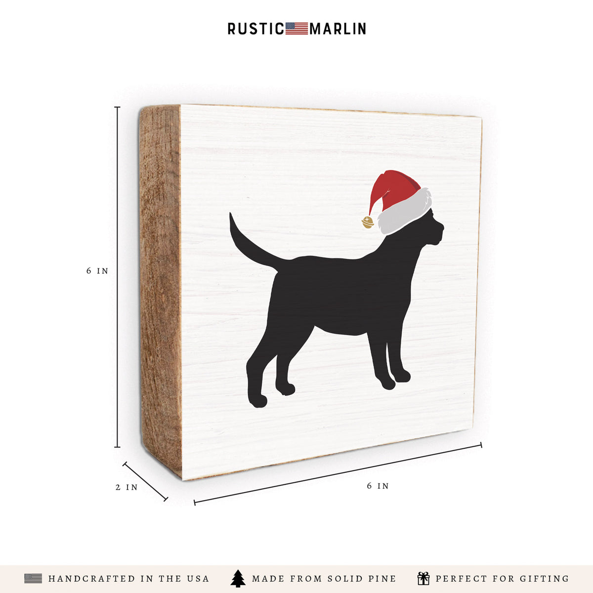 Santa Dog Block Sign