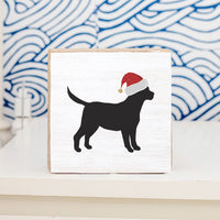Santa Dog Wood Block