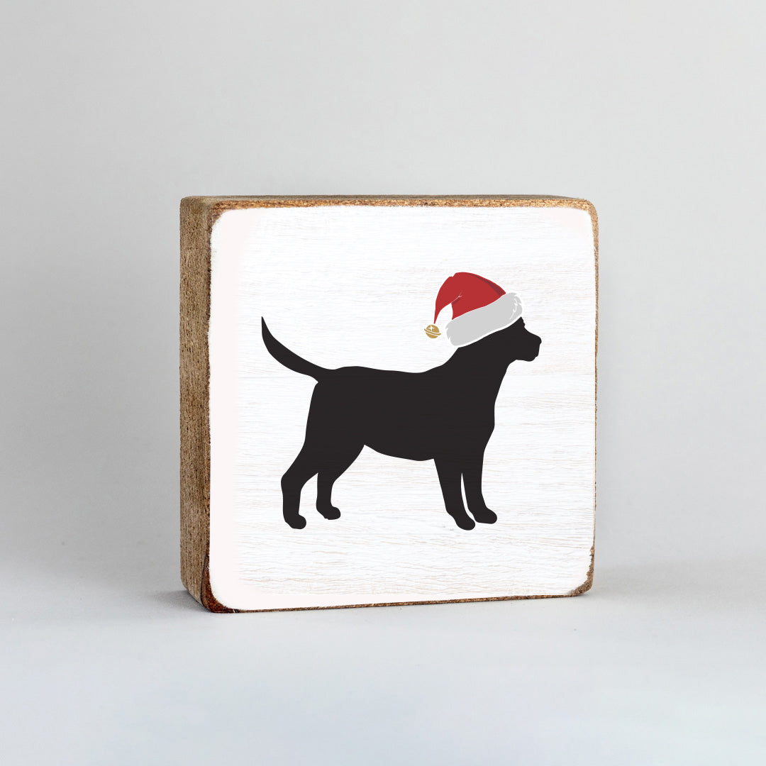 Santa Dog Wood Block
