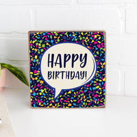 Happy Birthday Decorative Wood Block