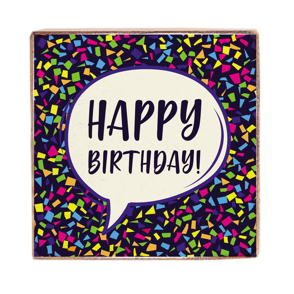 Happy Birthday Decorative Wood Block