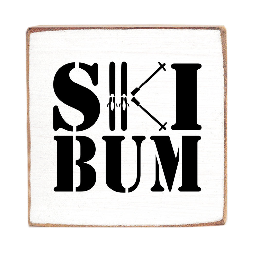 Ski Bum Wood Block
