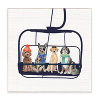 Dogs Ski Lift Block Sign