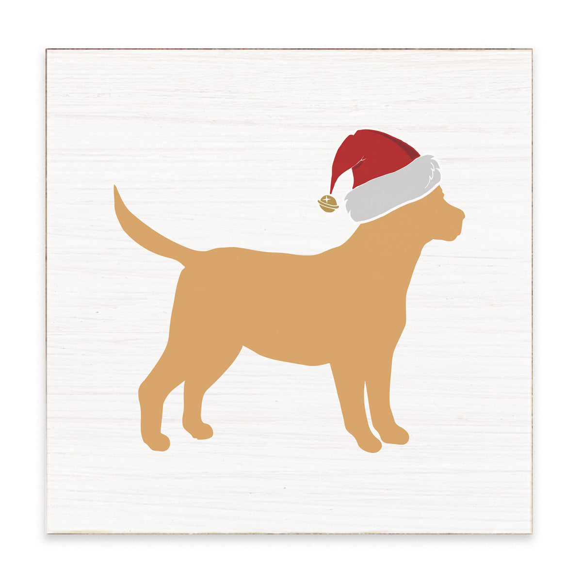 Santa Golden Dog Block Sign