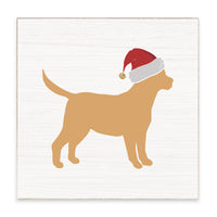 Santa Golden Dog Block Sign