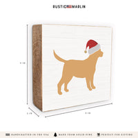 Santa Golden Dog Block Sign