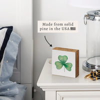Watercolor Shamrock Block Sign