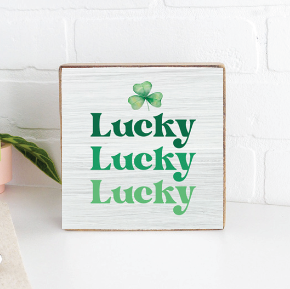 Lucky Trio Block Sign