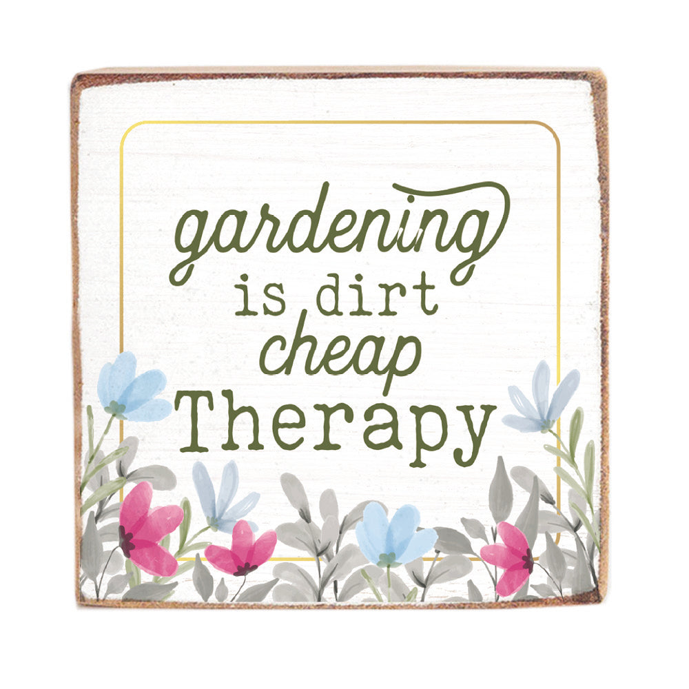 Gardening Therapy Decorative Wooden Block