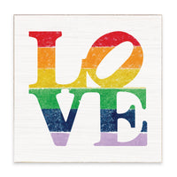 Love Stacked Rainbow Block Sign
