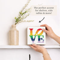 Love Stacked Rainbow Block Sign
