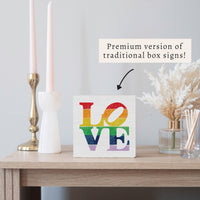 Love Stacked Rainbow Block Sign