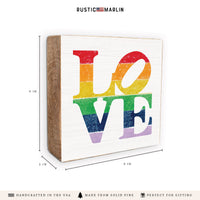 Love Stacked Rainbow Block Sign