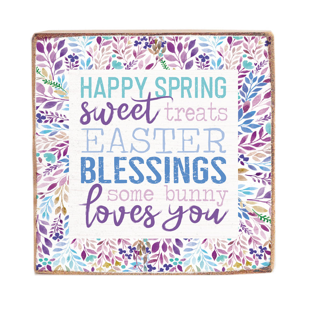 Easter Blessings Decorative Wooden Block