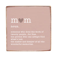 Mom Definition Wood Block