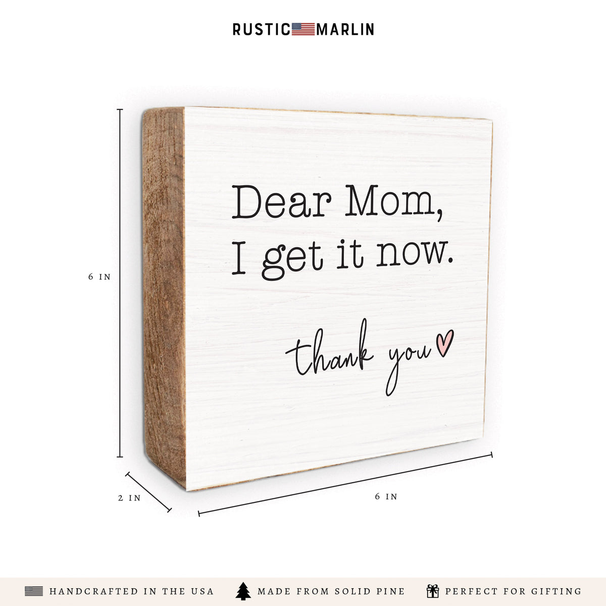 Dear Mom, Thank You Block Sign