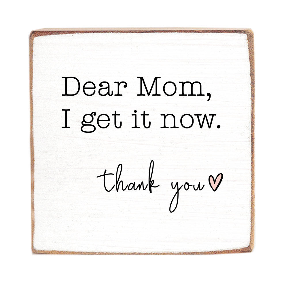 Dear Mom, Thank you Wood Block
