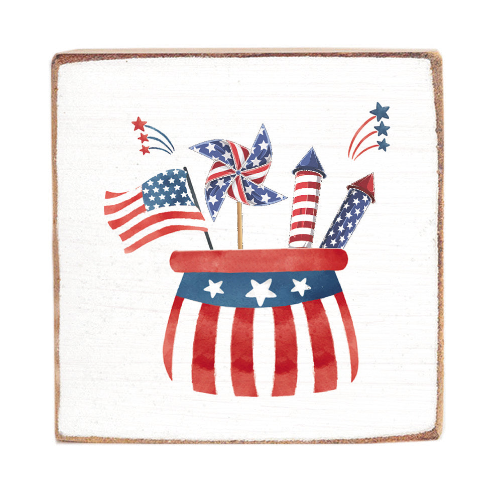 Uncle Sam's Hat Square Block Sign