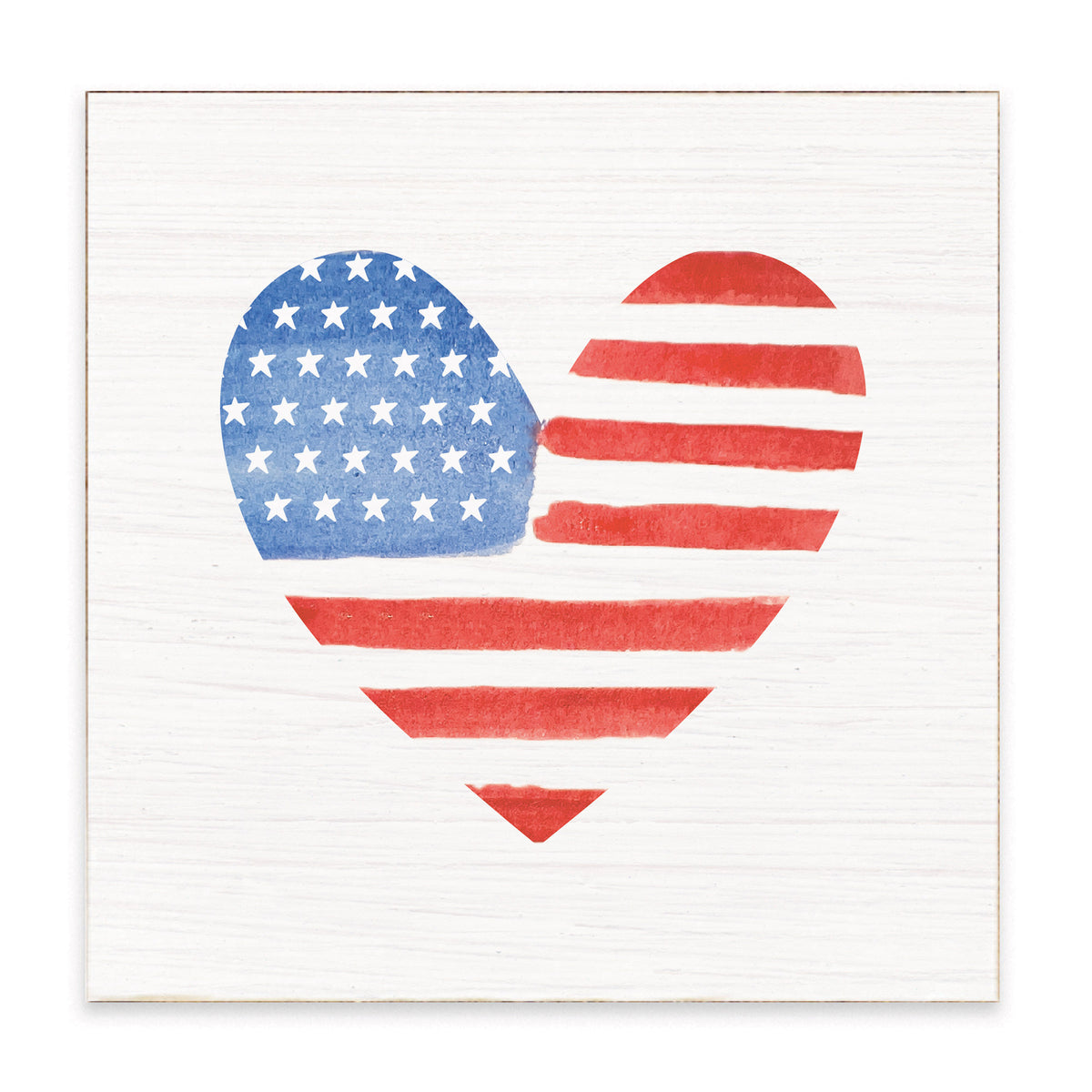 Watercolor Flag Heart Block Sign