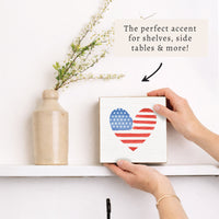 Watercolor Flag Heart Block Sign