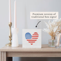 Watercolor Flag Heart Block Sign