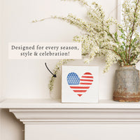 Watercolor Flag Heart Block Sign