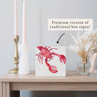 Watercolor Lobster Block Sign
