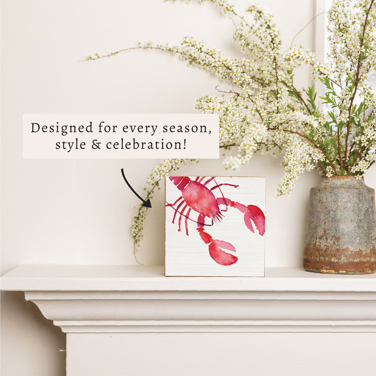 Watercolor Lobster Block Sign