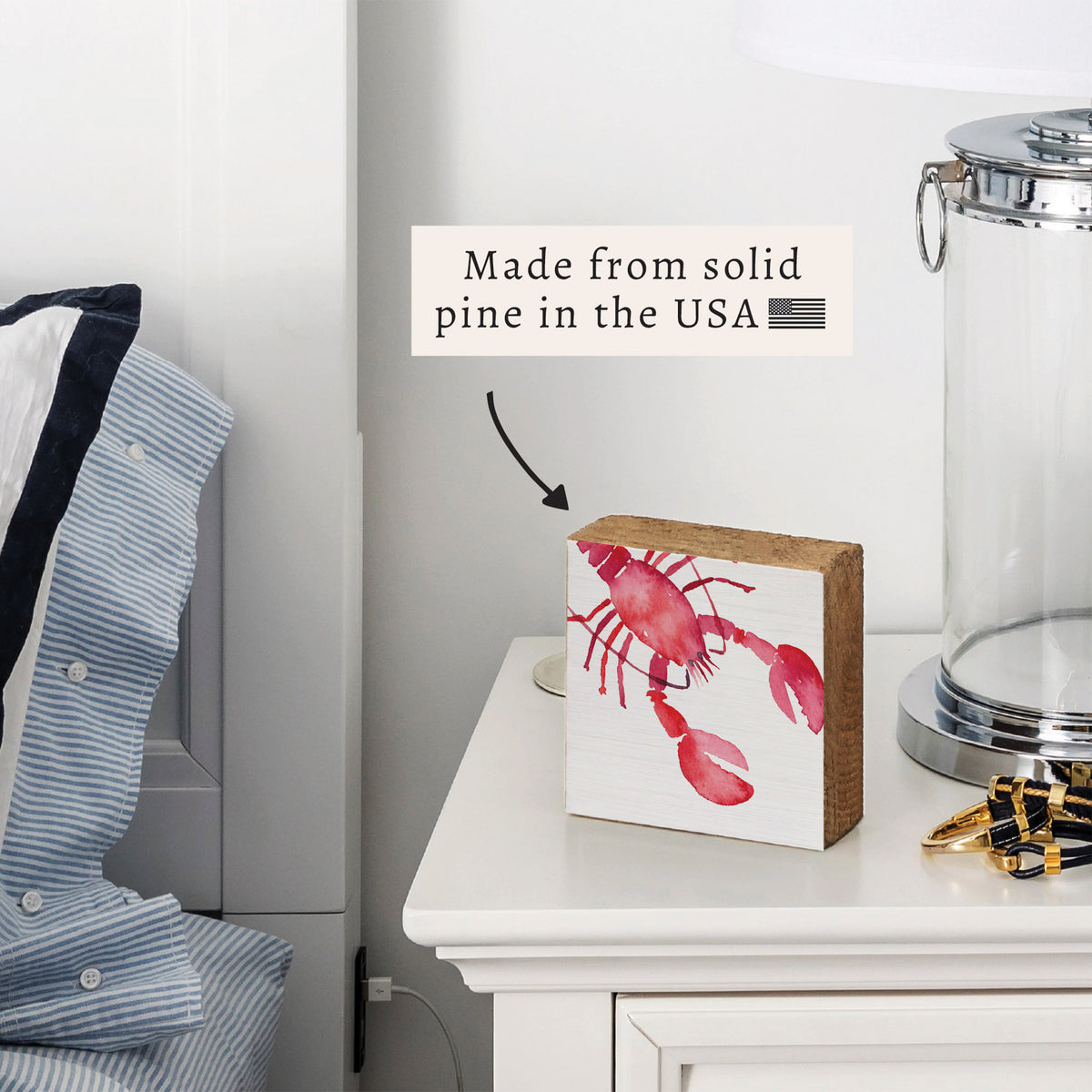 Watercolor Lobster Block Sign