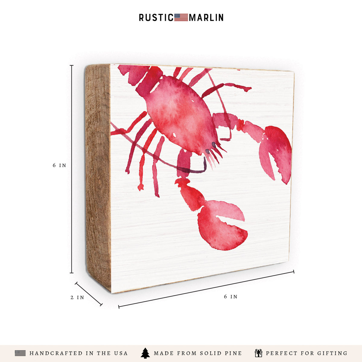 Watercolor Lobster Block Sign