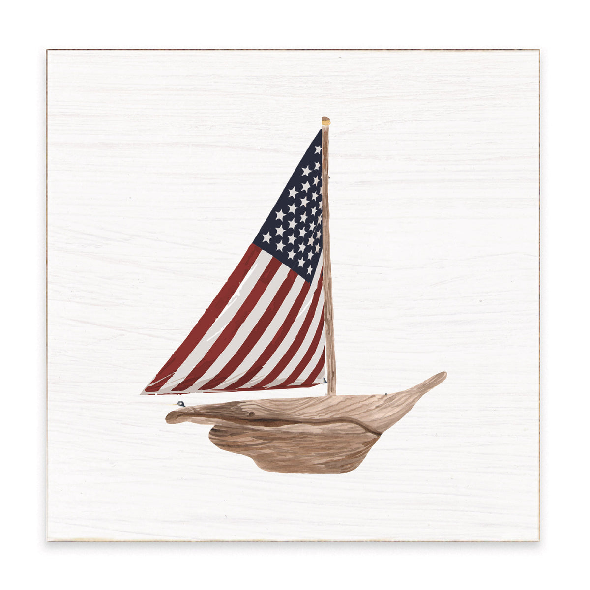 Flag Sailboat Block Sign